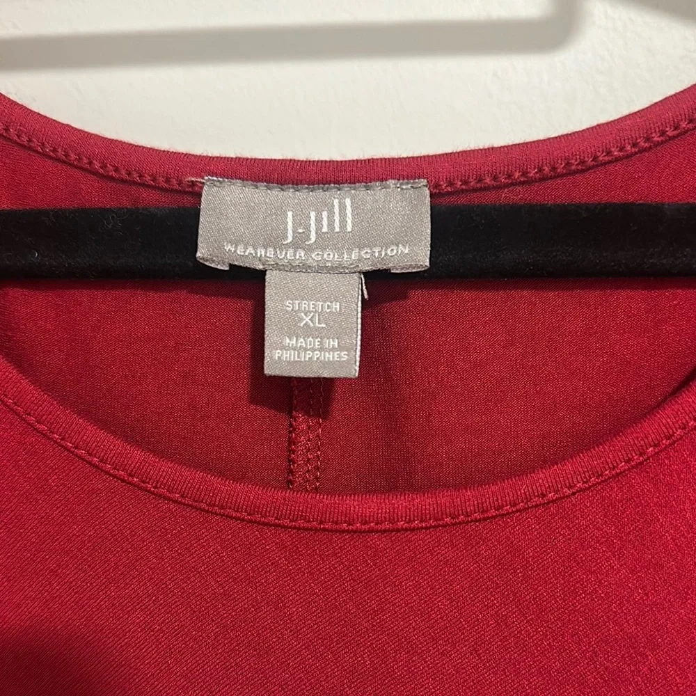 EUC | Elegant Red J Jill Draped Dress - Picture 2 of 8